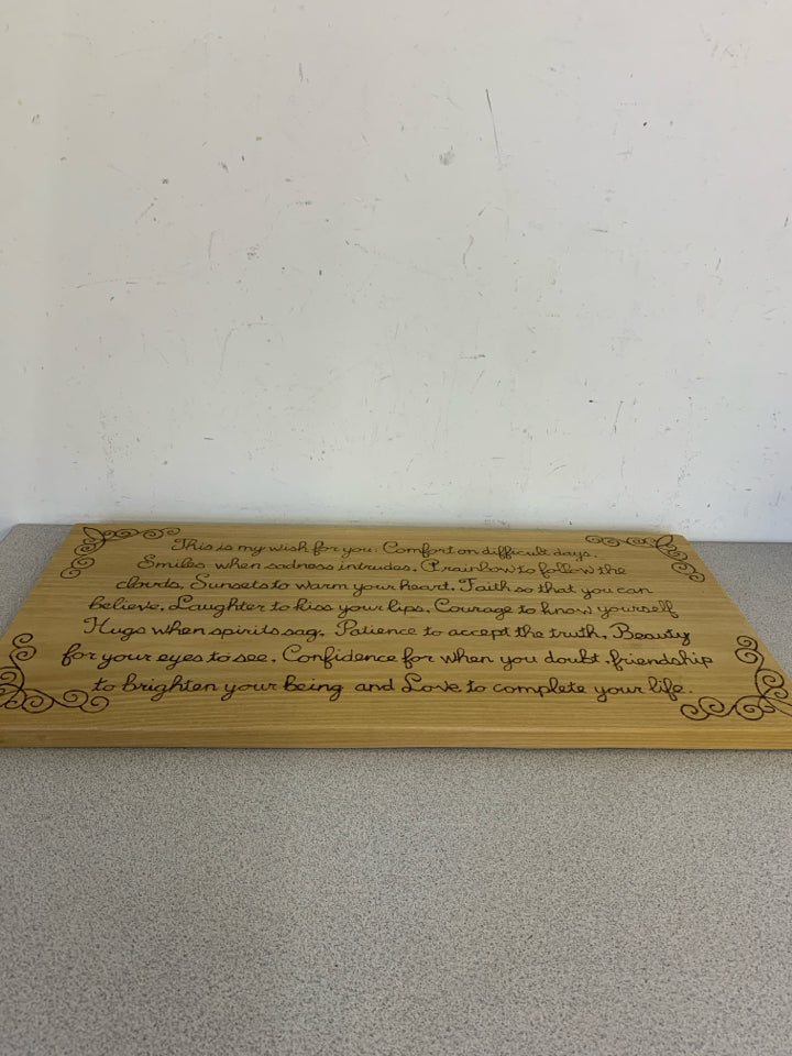 WOOD THIS IS MY WISH, CURSIVE WALL HANGING.