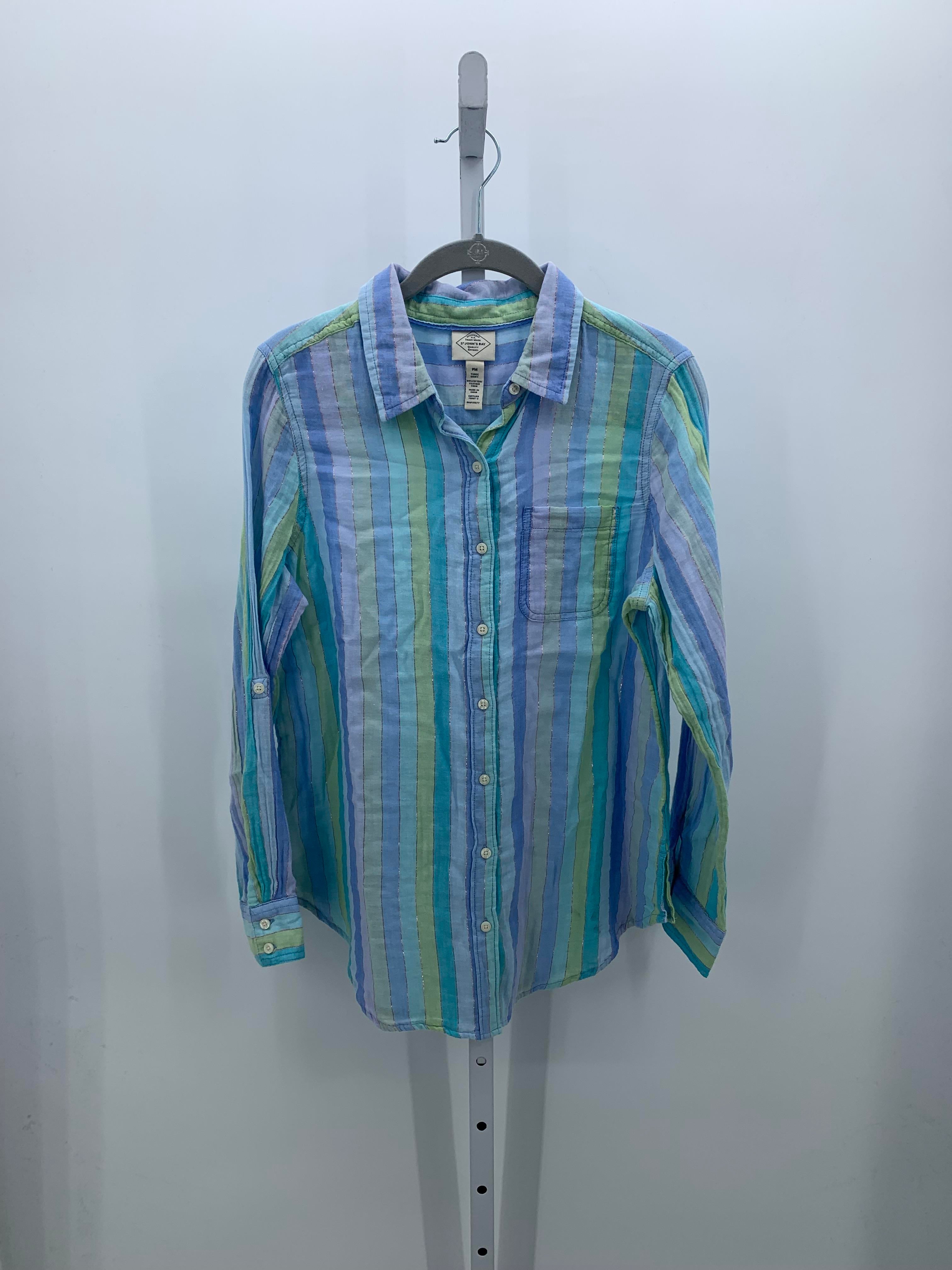 St. Johns Bay Size Medium Petite Petite Long Sleeve Shirt