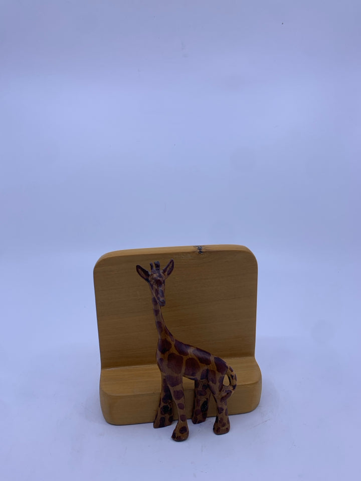 1 WOOD GIRAFFE BOOK END.