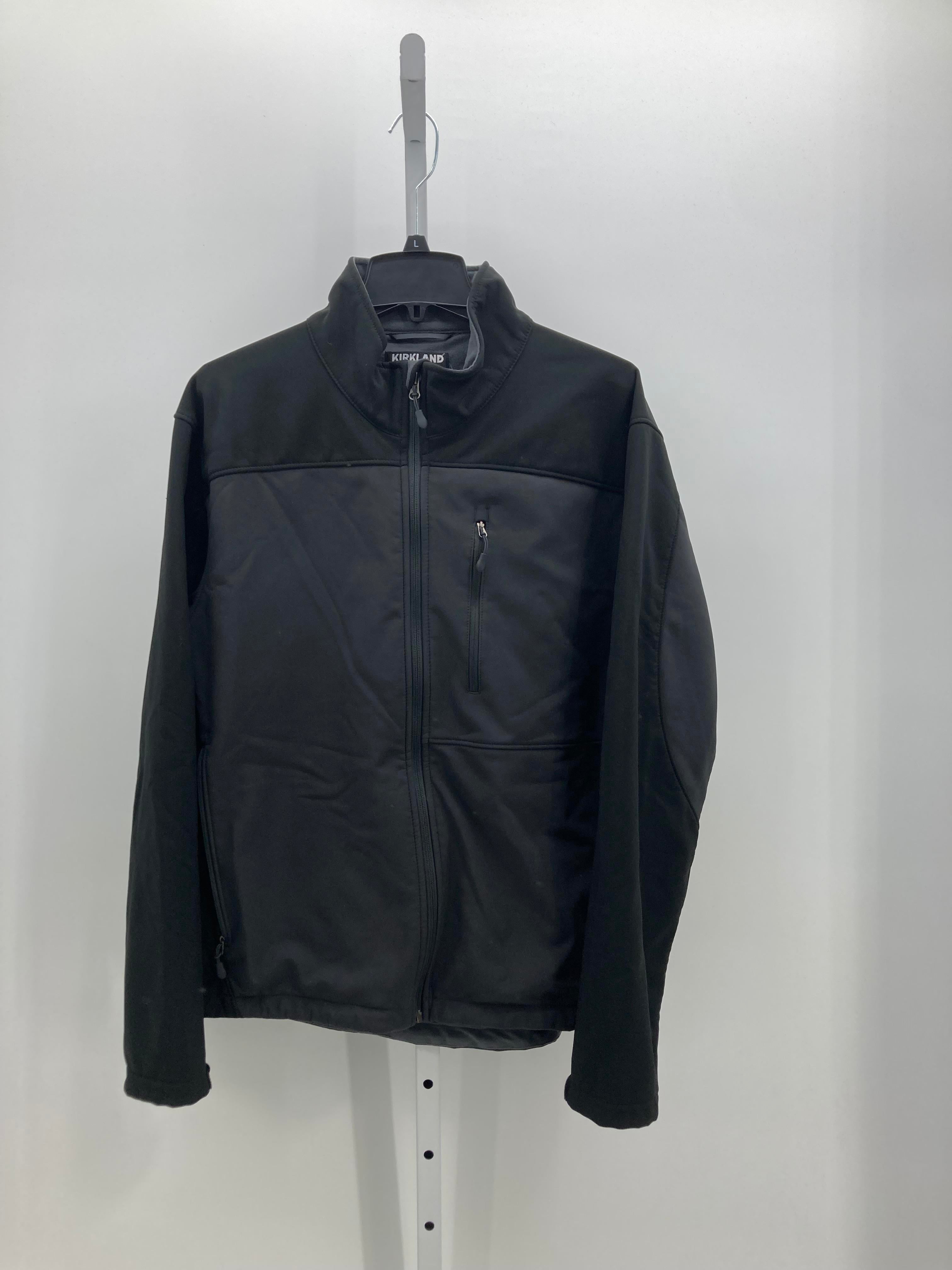 BLACK ZIP UP JACKET.