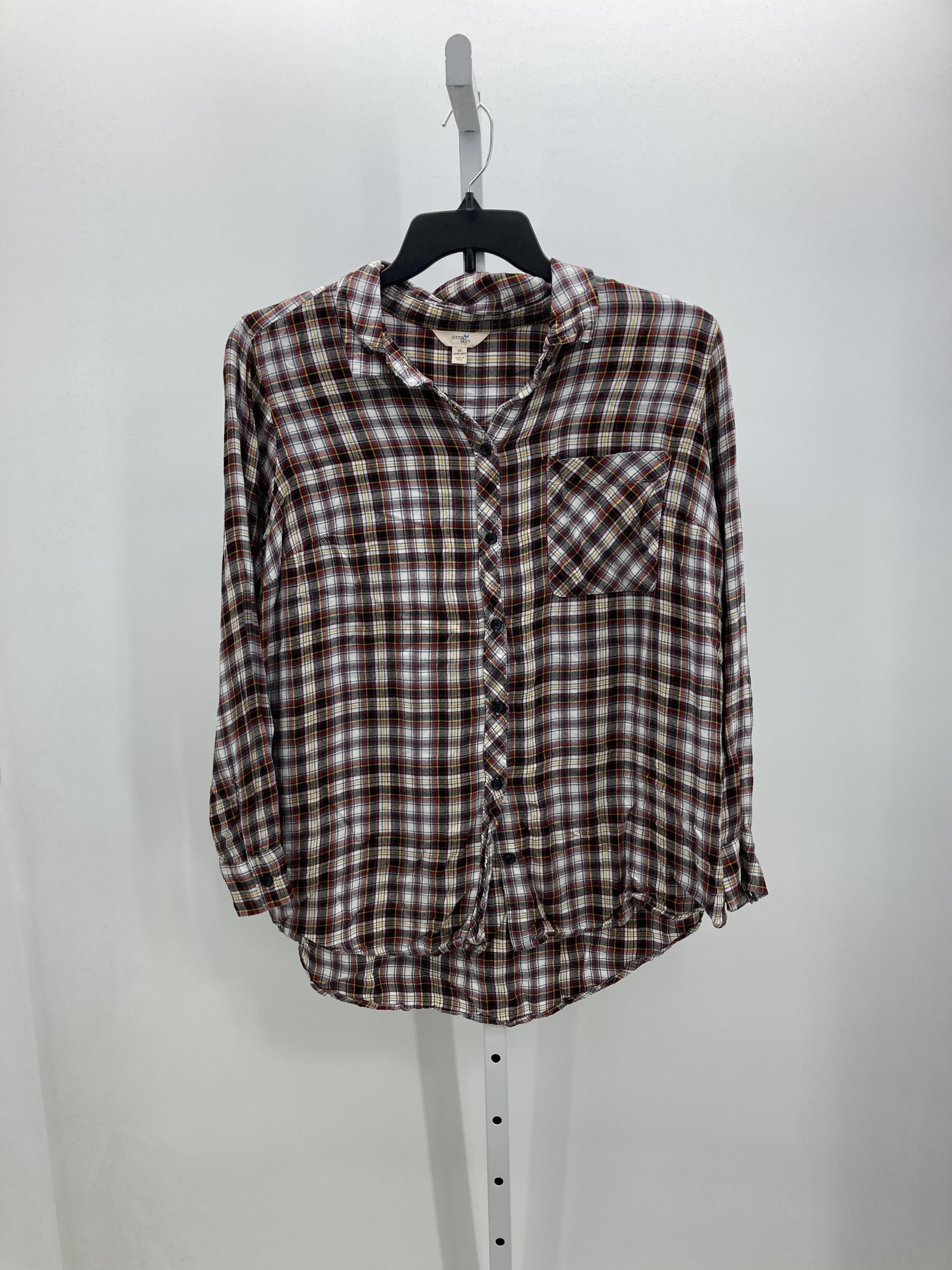 Terra & Sky Size 1X Womens Long Sleeve Shirt