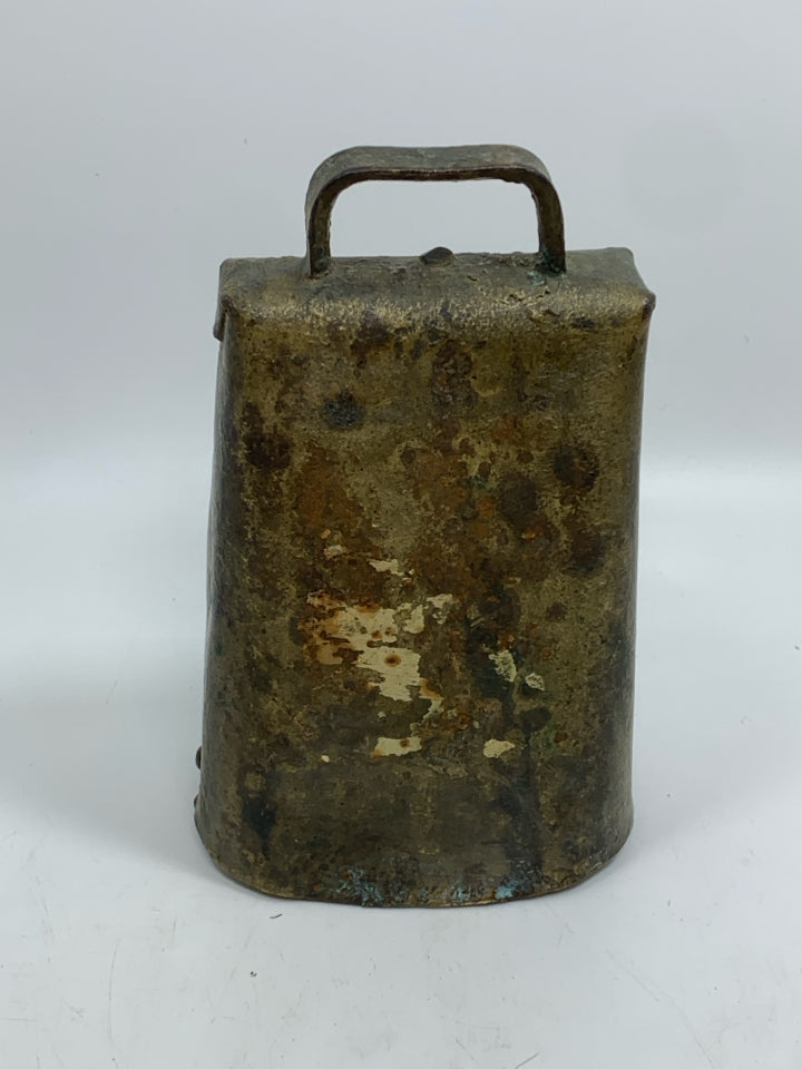 PRIMITIVE HEAVY BRONZE COWBELL.