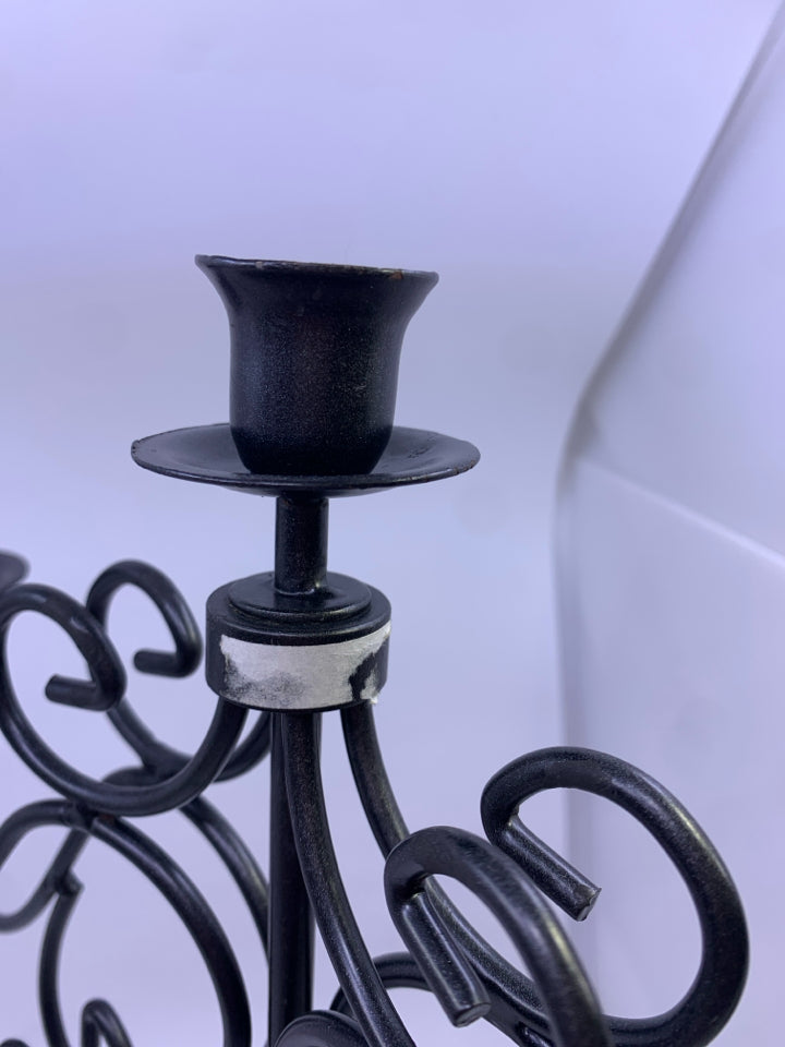 BLACK METAL CANDELABRA -FOLDABLE.