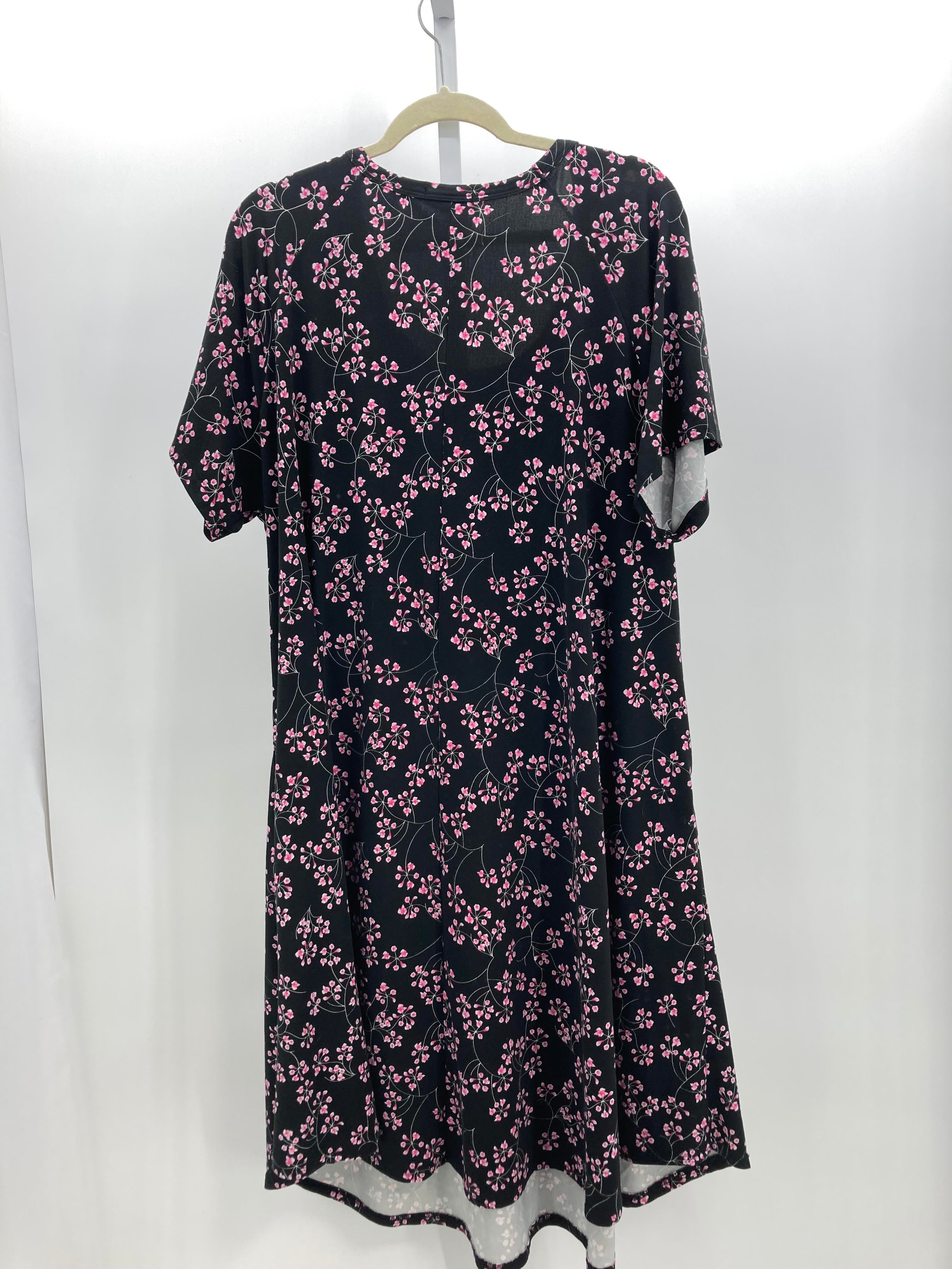 Black Size 4X Women's Short Sleeve Dress