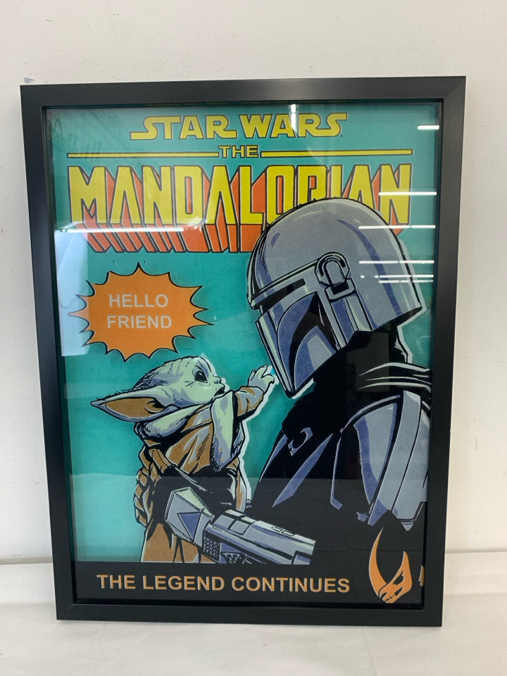 THE MANDALORIAN SHADOW BOX LIKE WALL ARY.