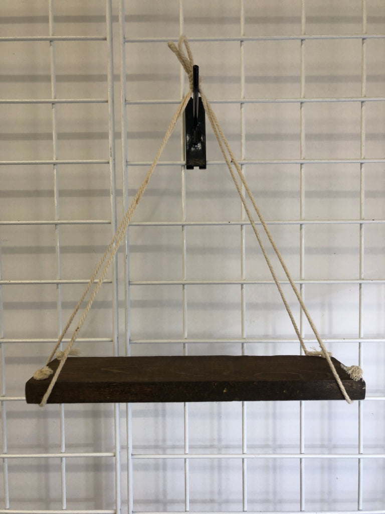 BOHO WOOD HANGING SHELF.