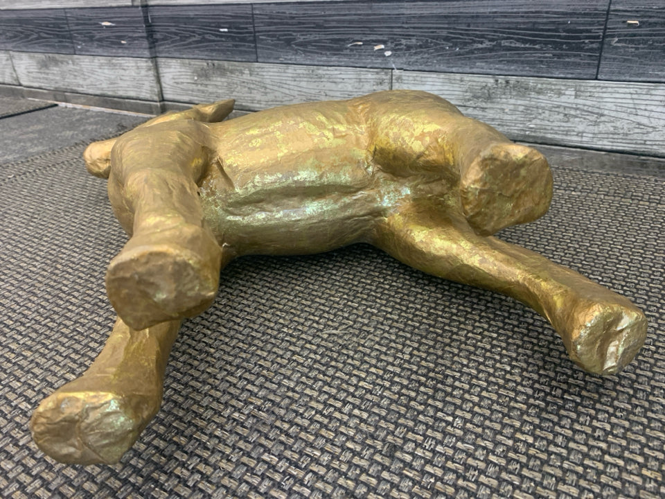 GOLD PAPER MACHE REINDEER.