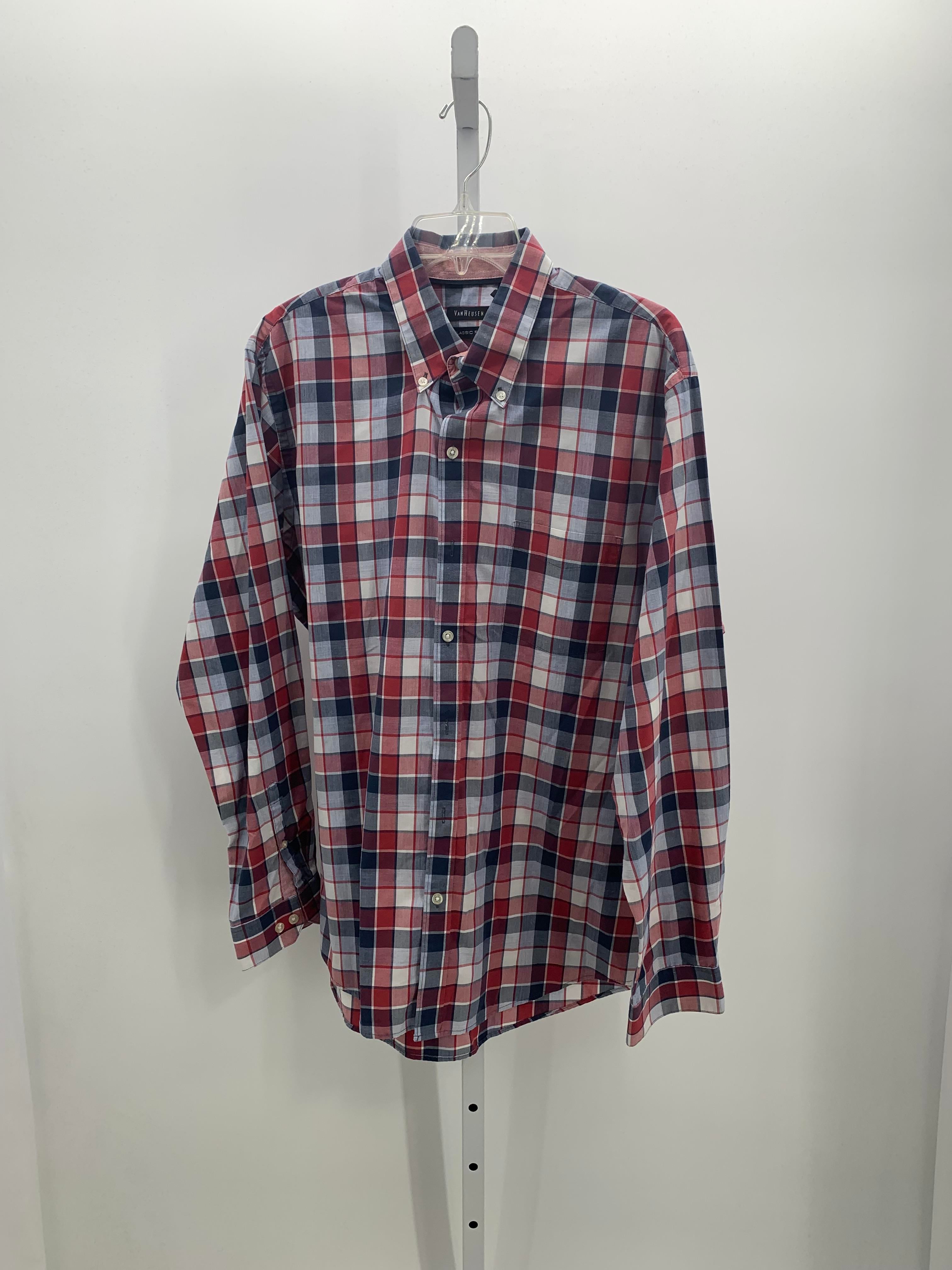 BLUE RED PLAID BUTTON DOWN