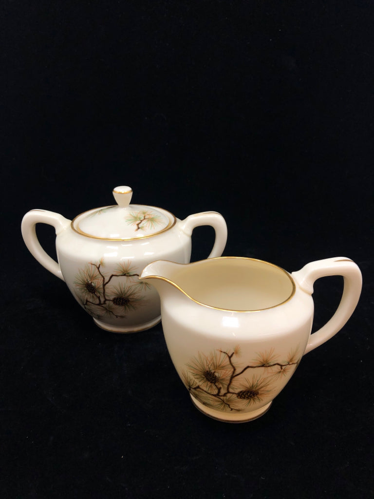 32PC PINECONE DISH SET - LENOX - SRV FOR 6.