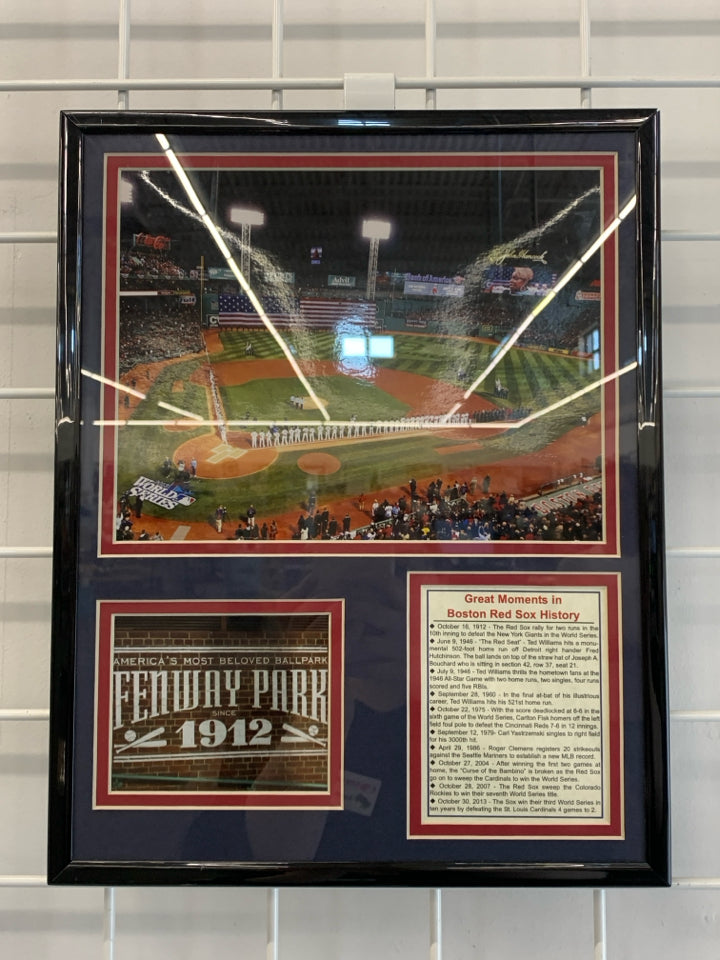 FENWAY PARK HISTORY FRAMED PHOTO.