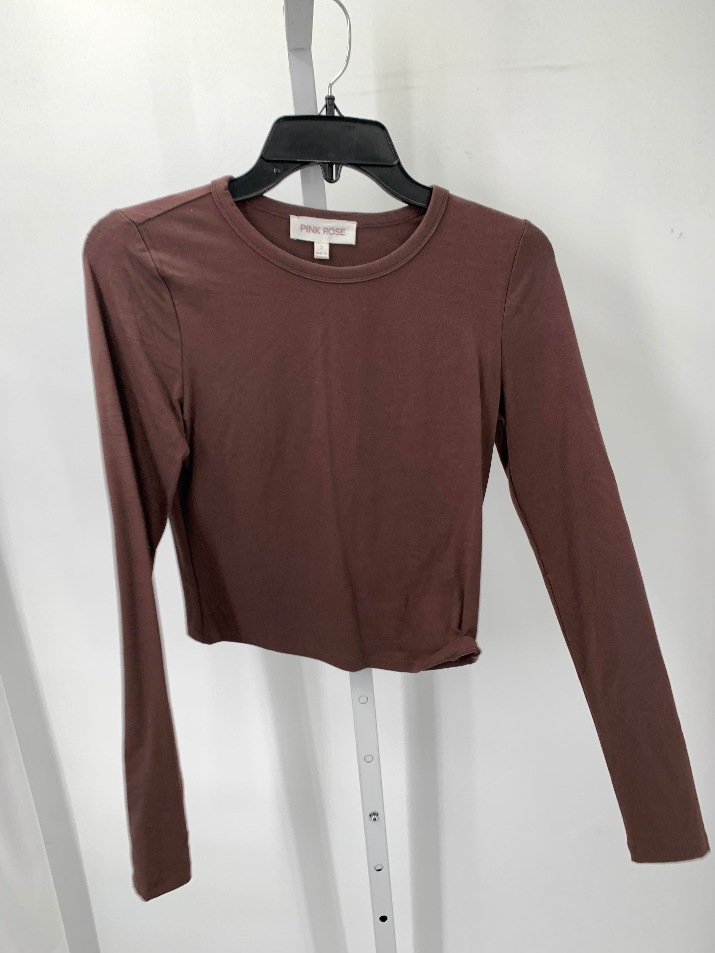 Pink Rose Size Small Juniors Long Sleeve Shirt