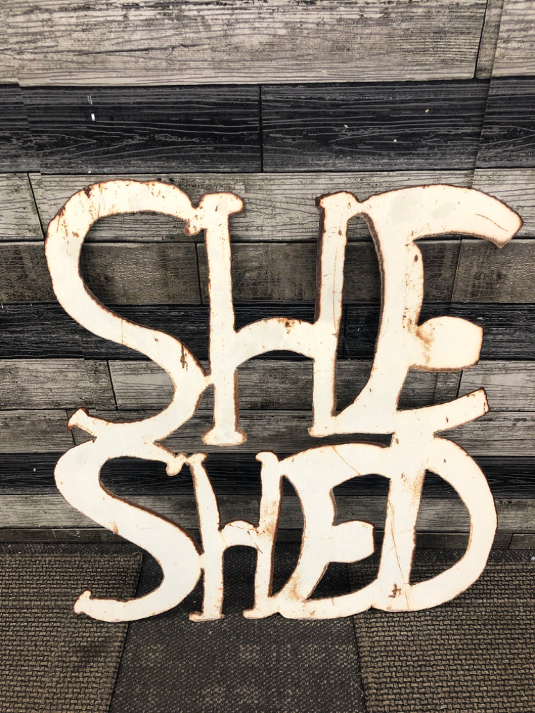 SHE SHED RUSTIC METAL SIGN.