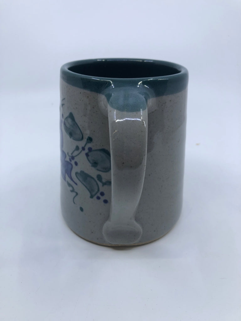 GREAT BAY POTTERY GREEN/BLUE MUG.