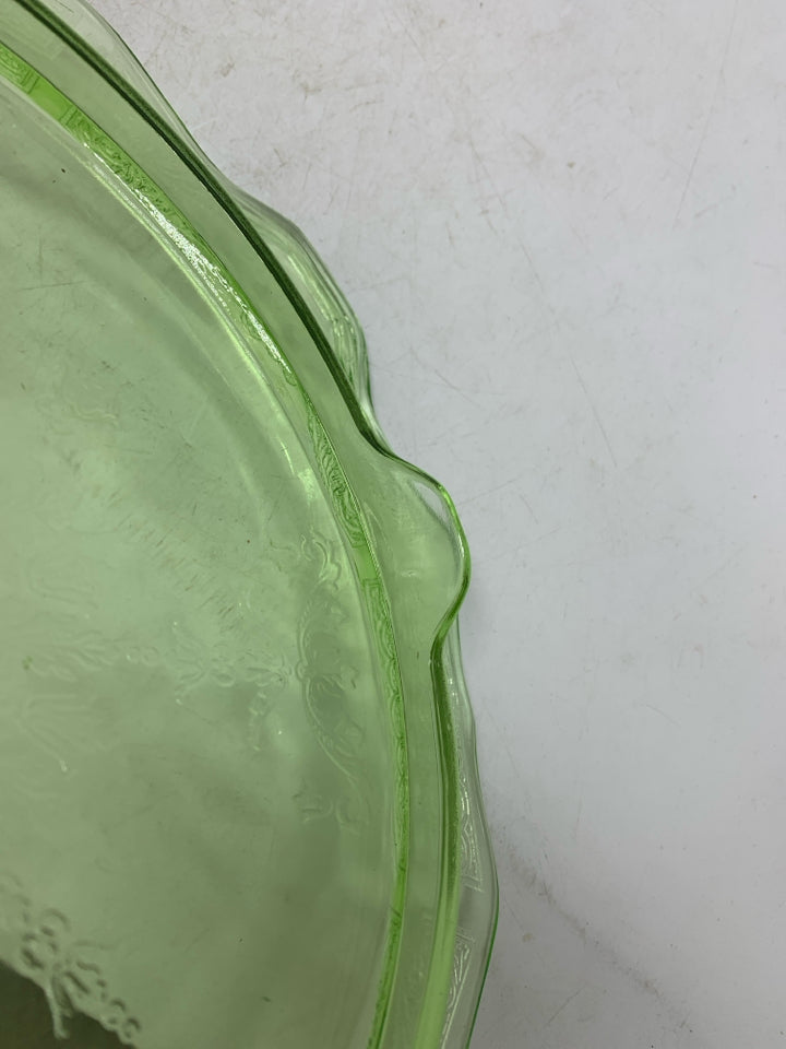 VTG GREEN PRINCESS DEPRESSION GLASS.