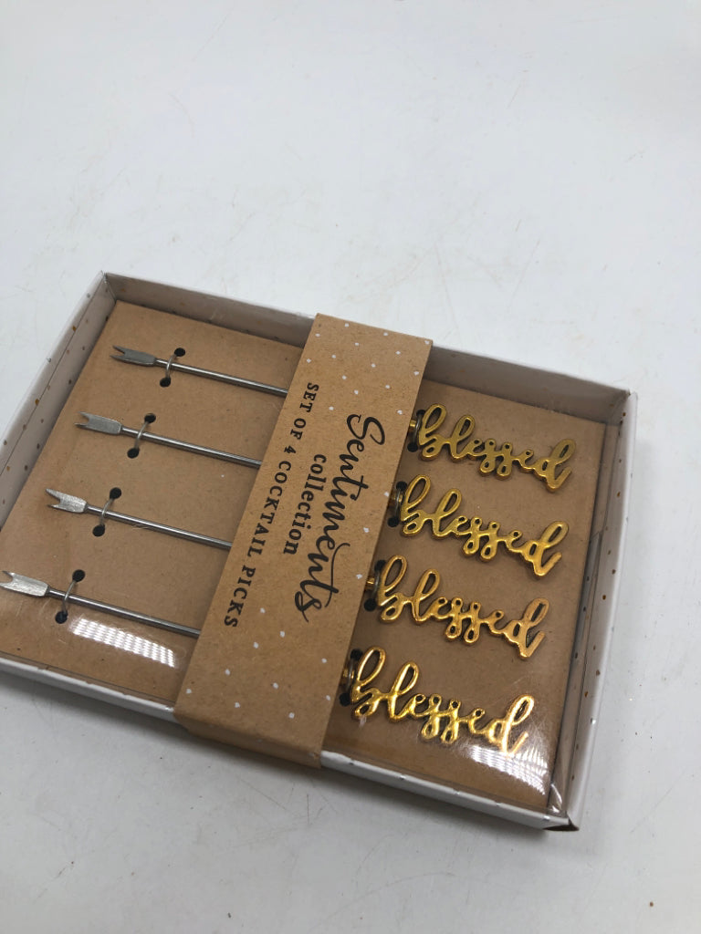 NIP 4 "BLESSED" COCKTAIL PICKS.