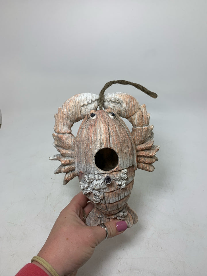 RESIN LOBSTER HANGING BIRD HOUSE.