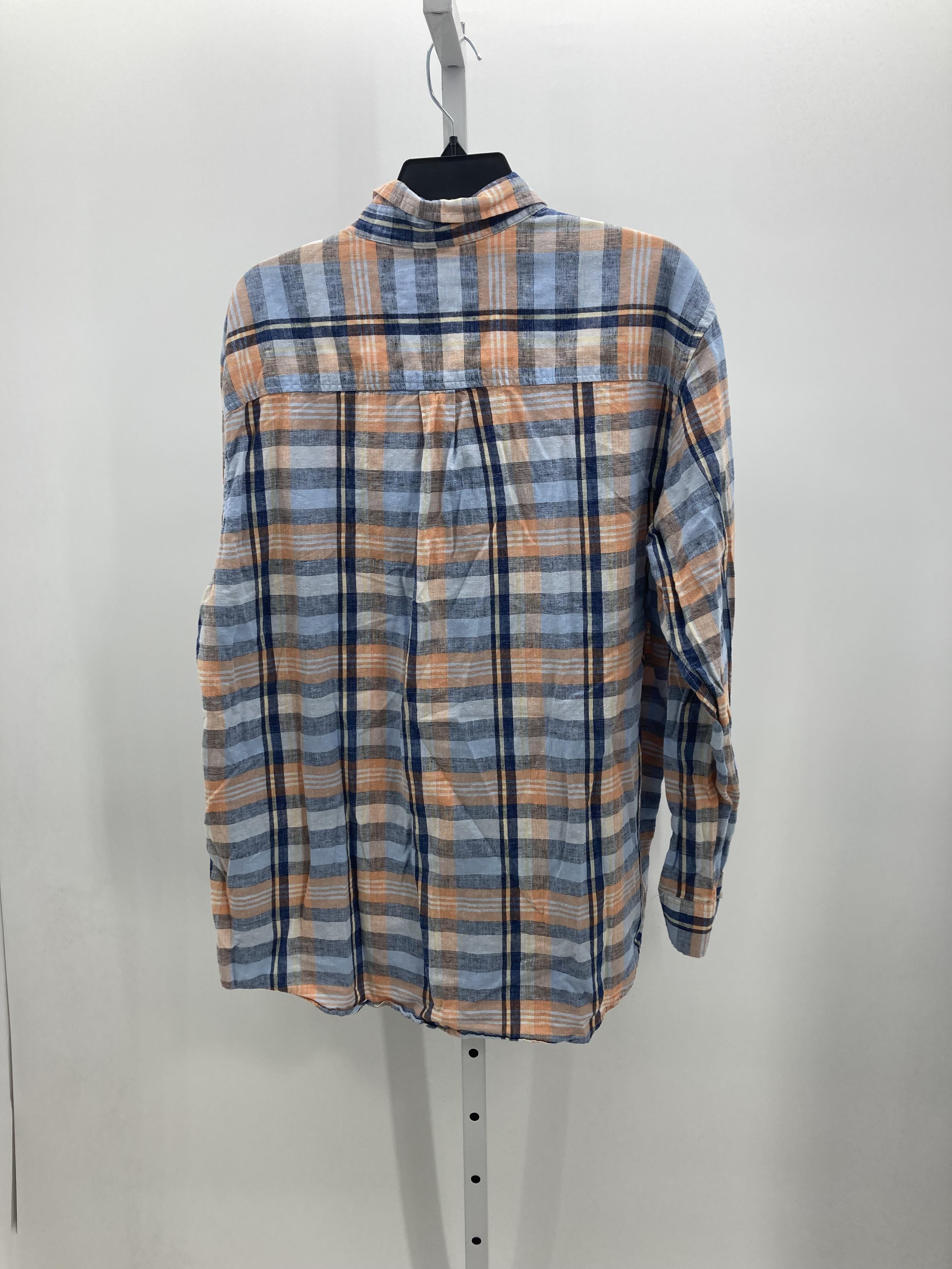 ORANGE PLAID BTN DOWN