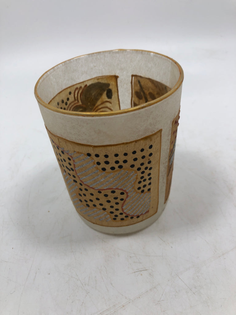 ABSTRACT T-BAG VOTIVE HOLDER CUP.