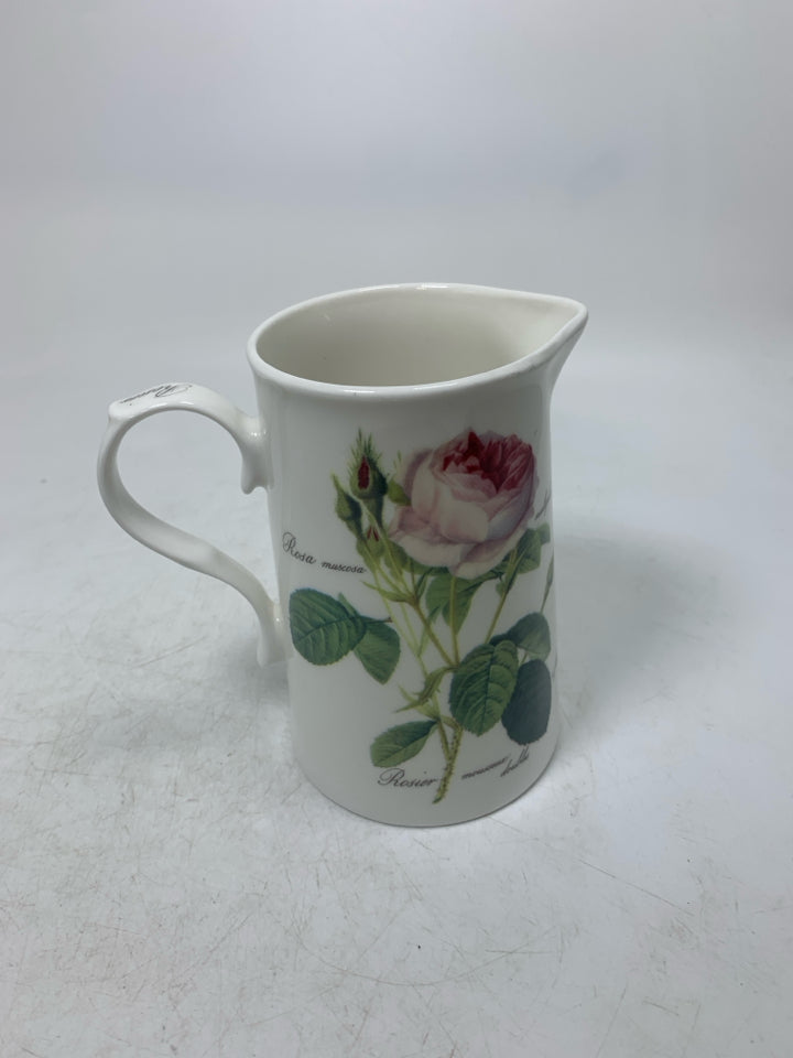 PINK ROSES BONE CHINA CREAMER.