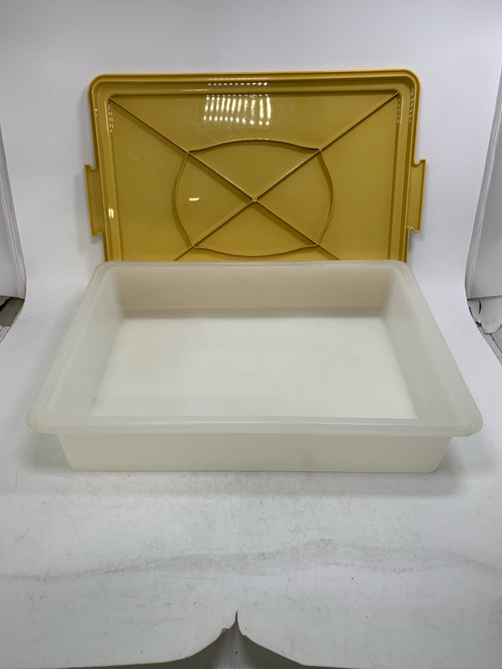 VTG LARGE CONTAINER W/ YELLOW LID.