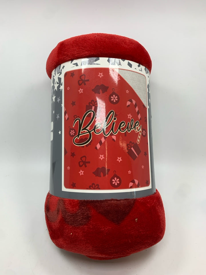 NIP CHRISTMAS 'BELIEVE' THROW BLANKET.
