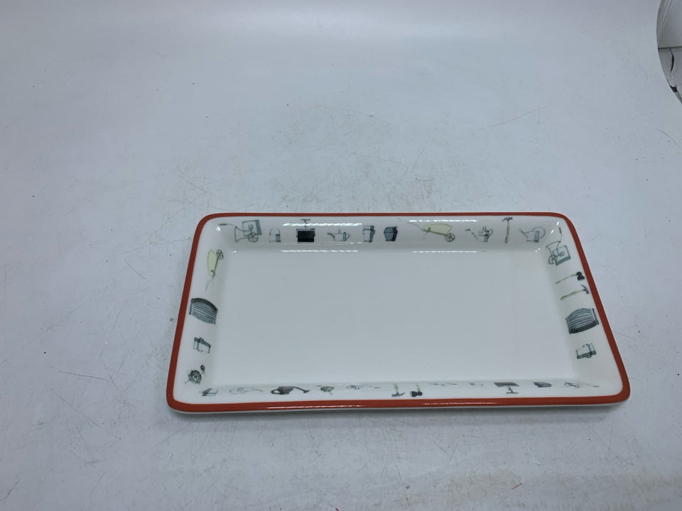 SMALL RECTANGLE UP THE GARDEN PATH PORCELAIN TRAY.