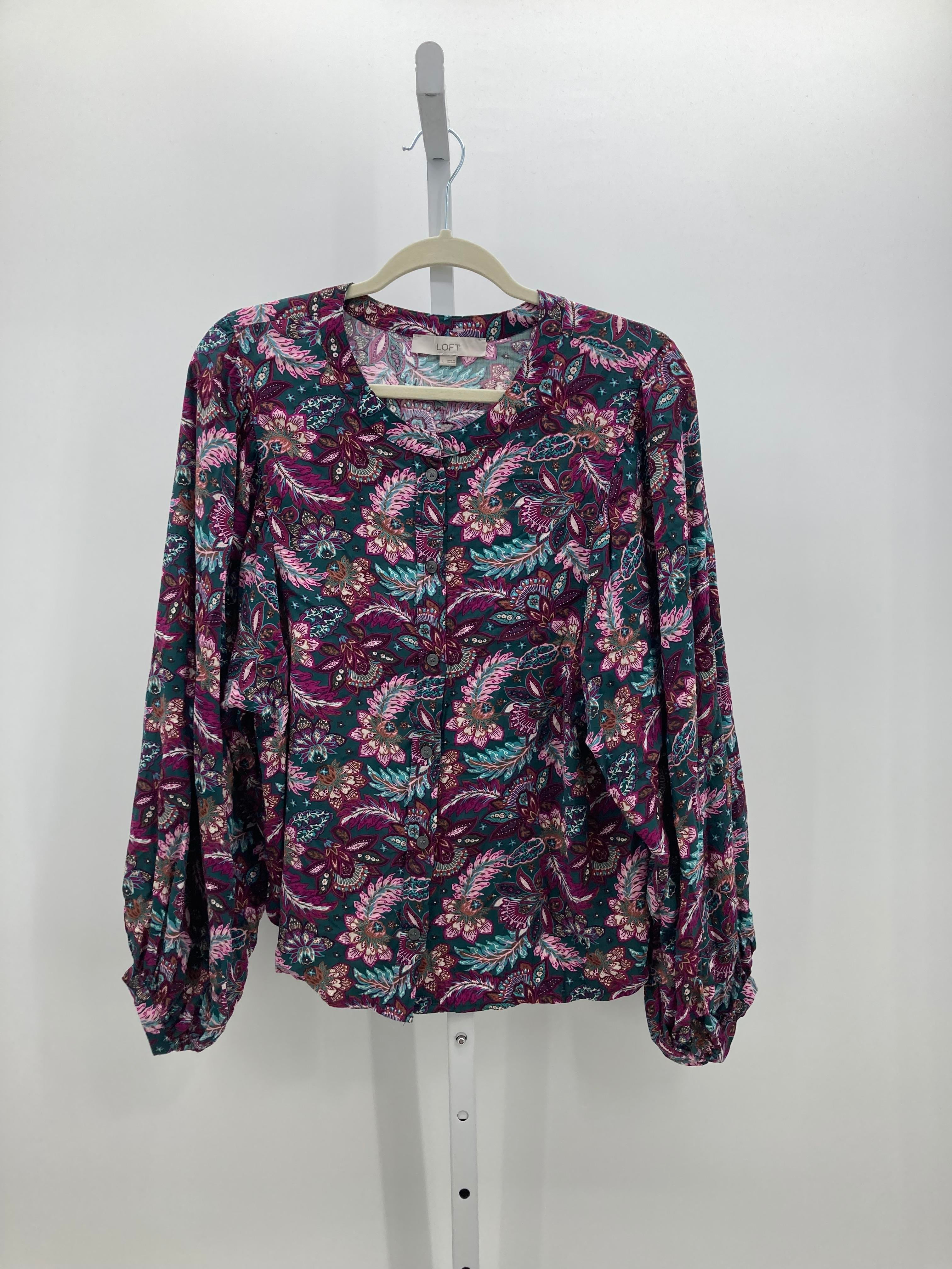 Loft Size Large Misses Long Sleeve Shirt
