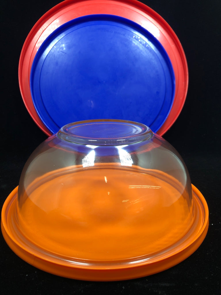 4PC PYREX NESTING BOWLS W/LID.