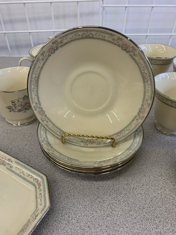 15pc ASSORTED CHARLESTON BONE CHINA DISH SET.