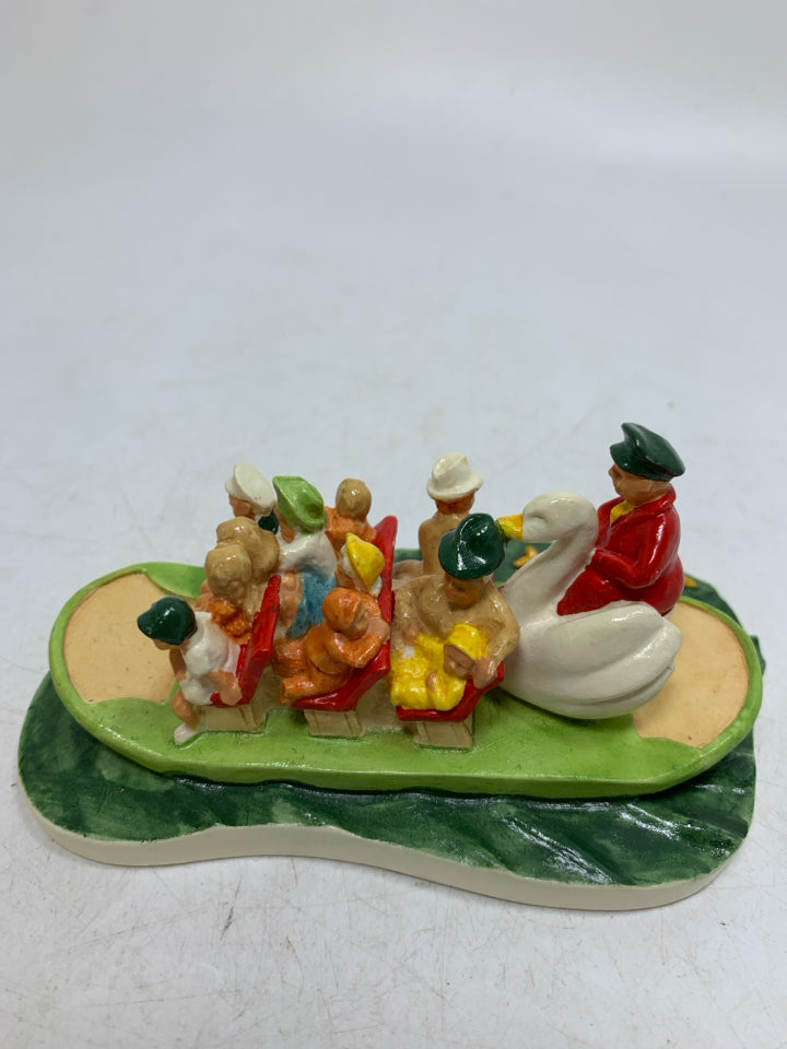 SEBASTIAN MINIATURES SWAN BOAT BOSTON PUBLIC GARDEN FIGURINE #6244.