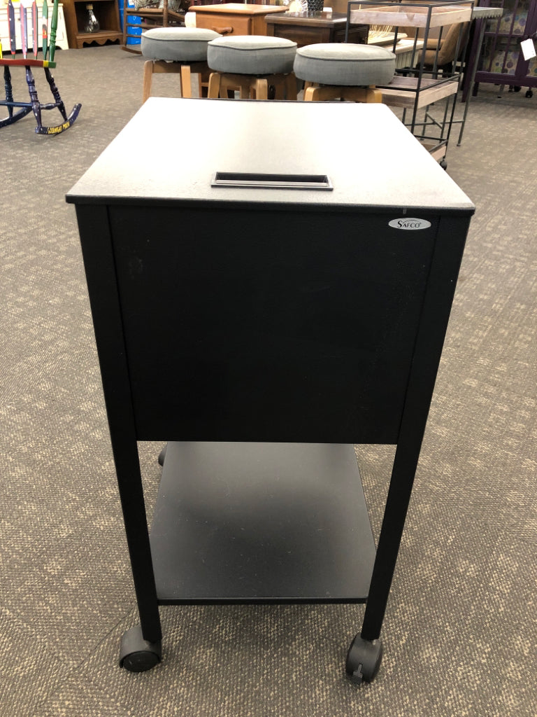 BLACK SAFCO METAL FILE CABINET.