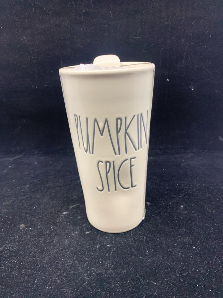 NEW RAE DUNN "PUMPKIN SPICE" TRAVEL MUG.