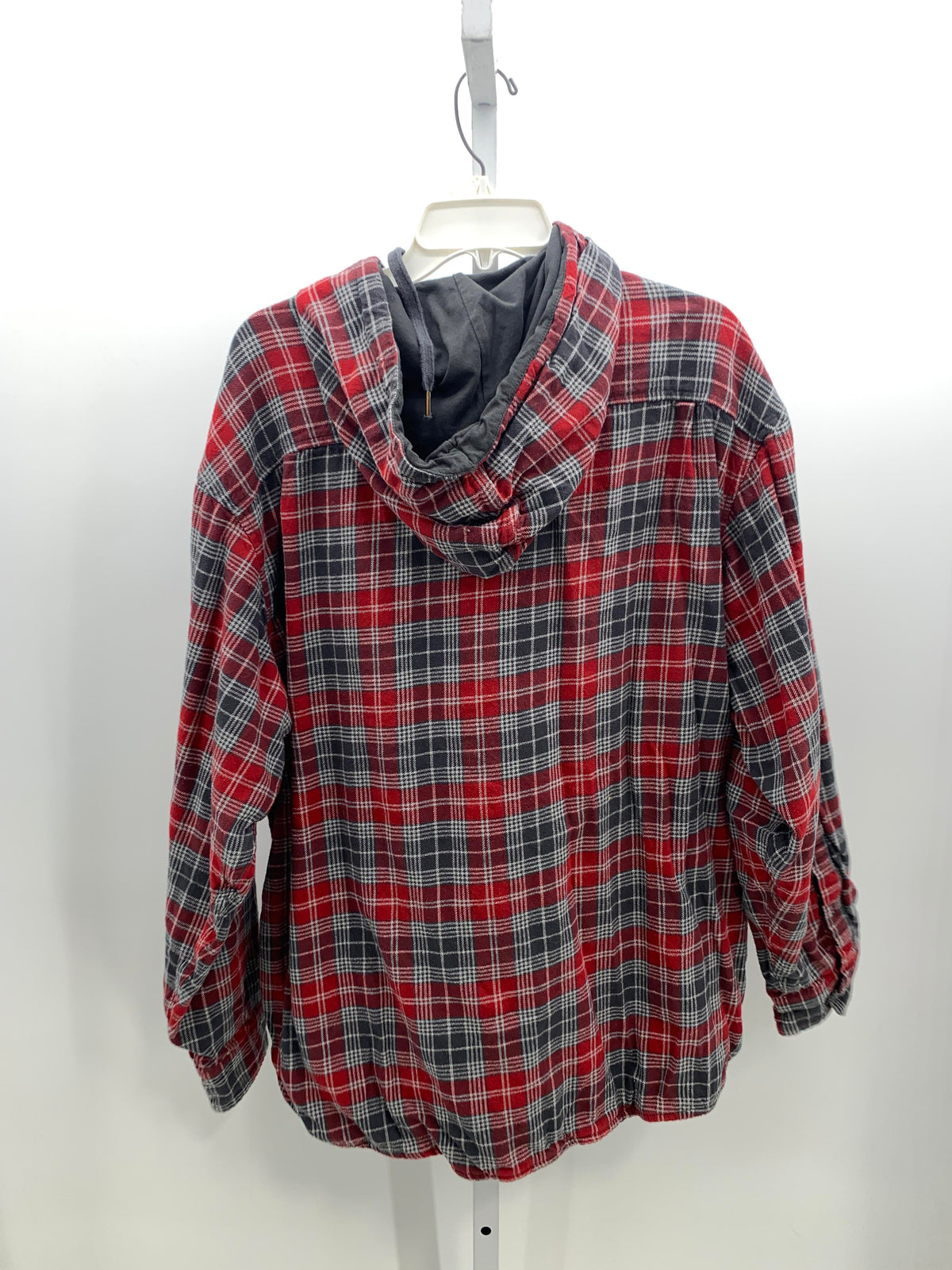 HOODED GREY PLAID SHACKET