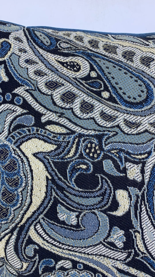 BLUES PAISLEY PRINT PILLOW.