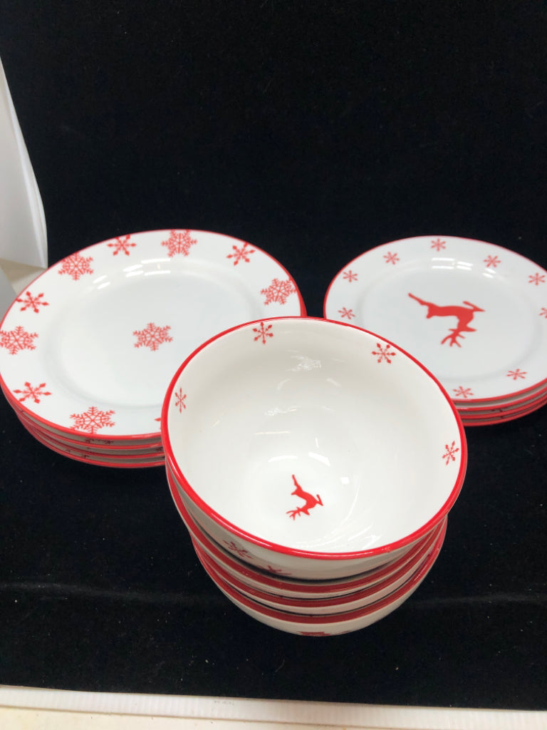 12PC WINTERFEST DISH SET SRV FOR 4.