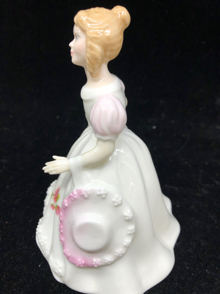 VTG NOVEMBER FIGURE OF THE MONTH- GIRL W PINK FLORAL- IN BOX.