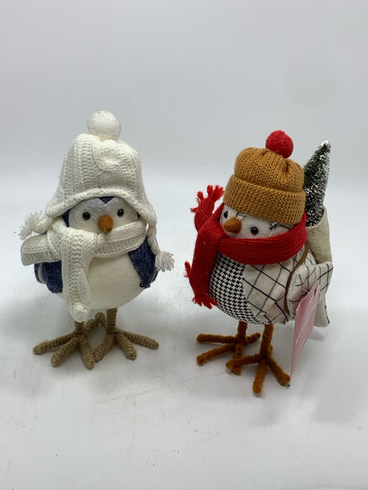 2 FELT CHICKADEE BUNDLED UP W/ TAGS.