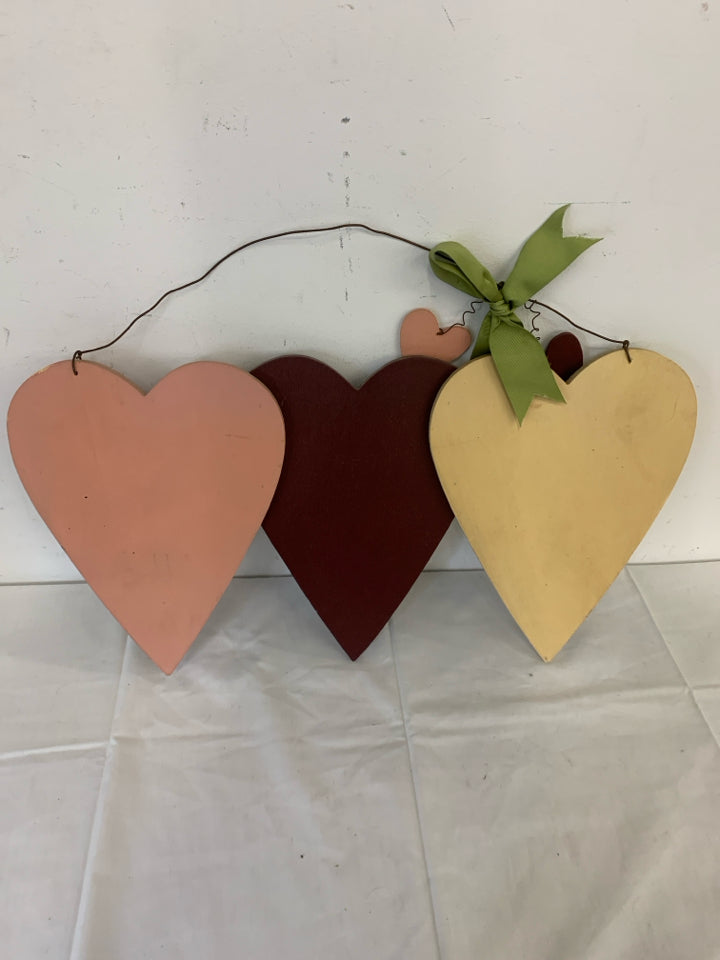 3 "LOVE" HANGING HEARTS.