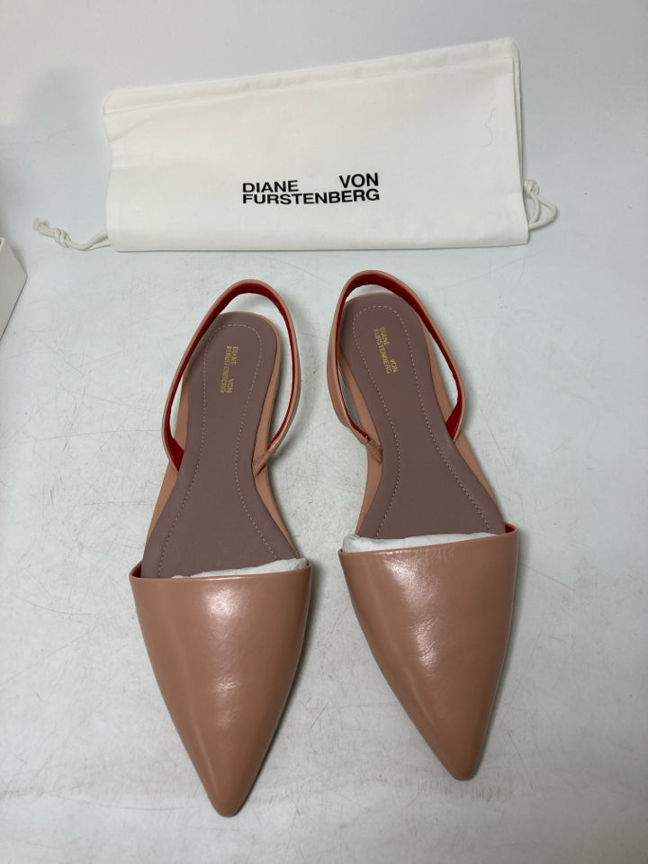 Diane Von Furstenberg Koko Pink Sand Flats- New With Box
