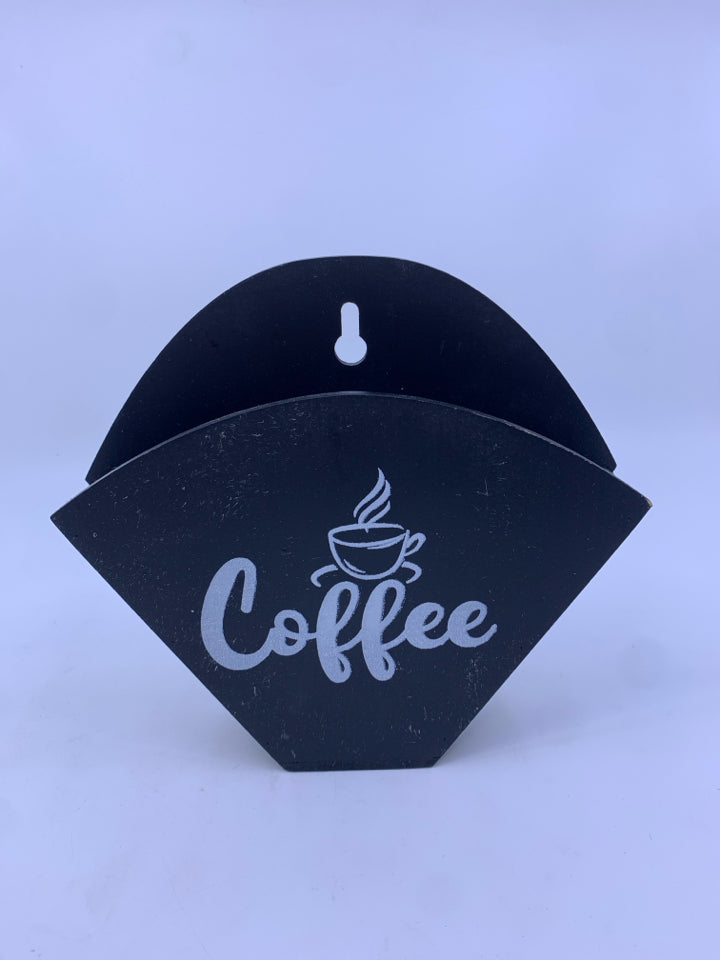 BLACK COFFEE FILTER WALL HANGING POCKET.