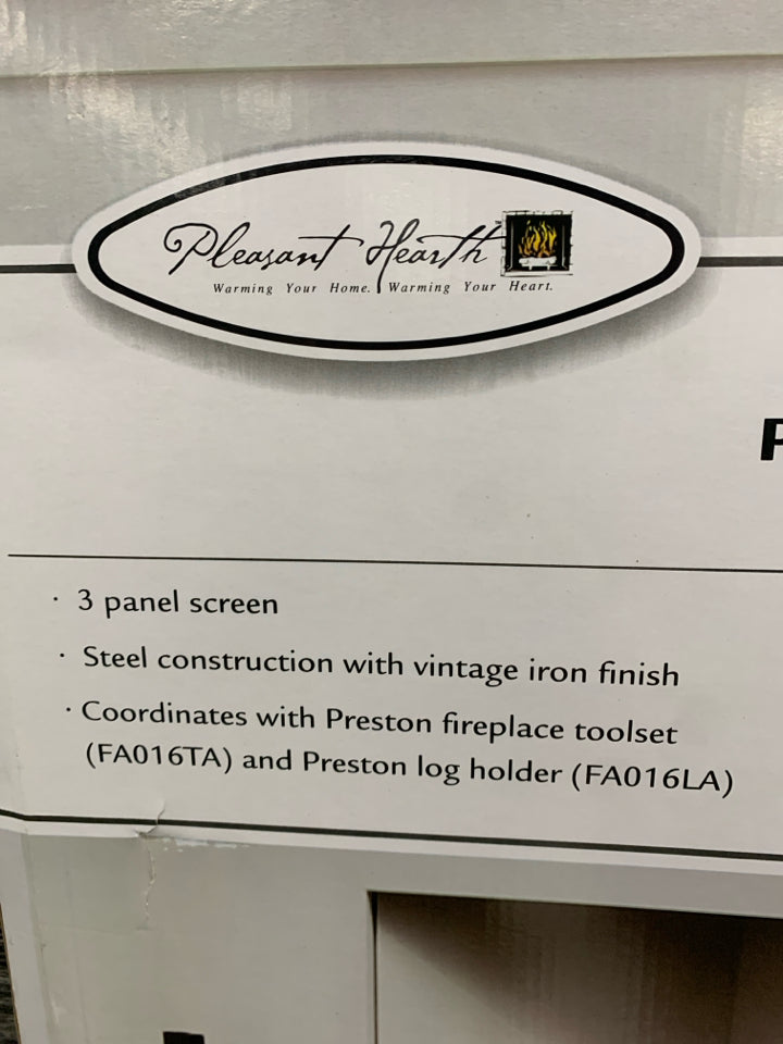 NIB 3 PANEL FIREPLACE SCREEN.