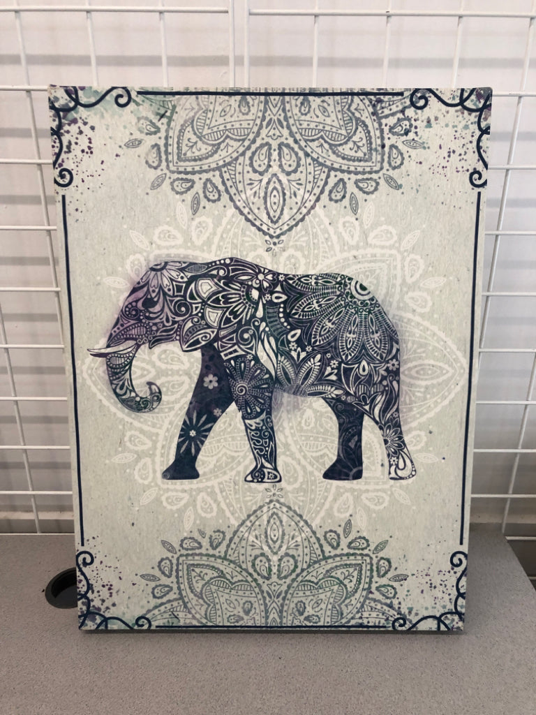 ELEPHANT MANDALA CANVAS WALL HANGING.