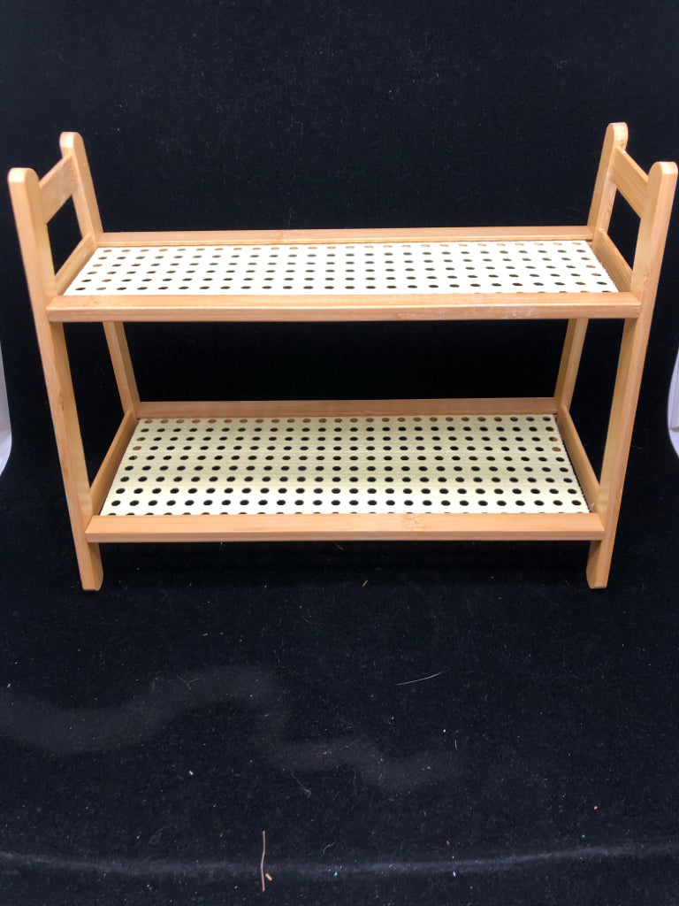 2-TIER BAMBOO STORAGE RACK.