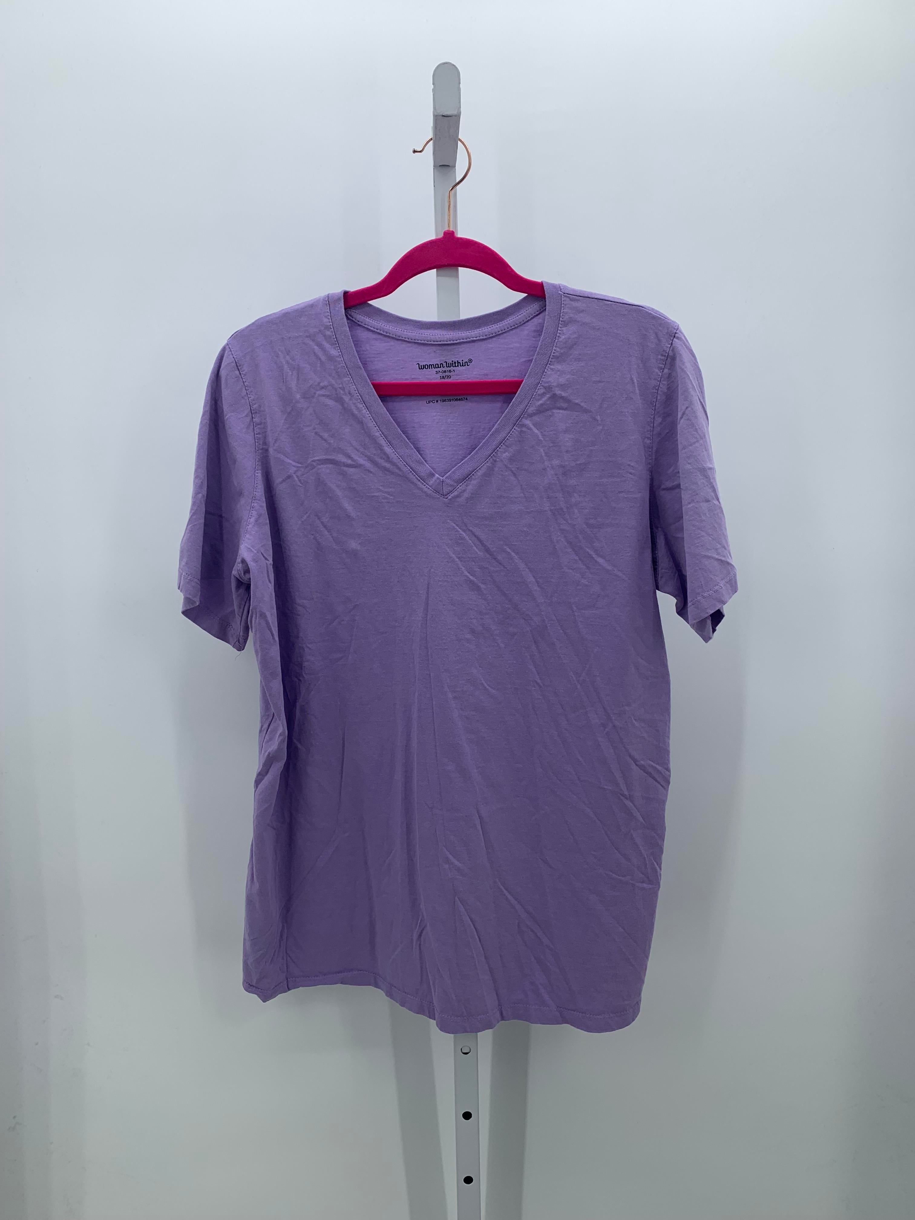 Woman Within Size 18/20 W Womens Short Sleeve Shirt