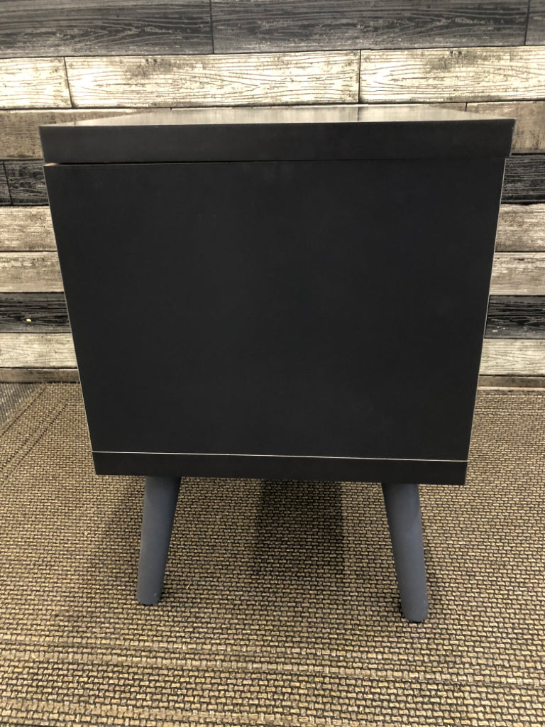 NAVY NIGHTSTAND W/2 DRAWERS.