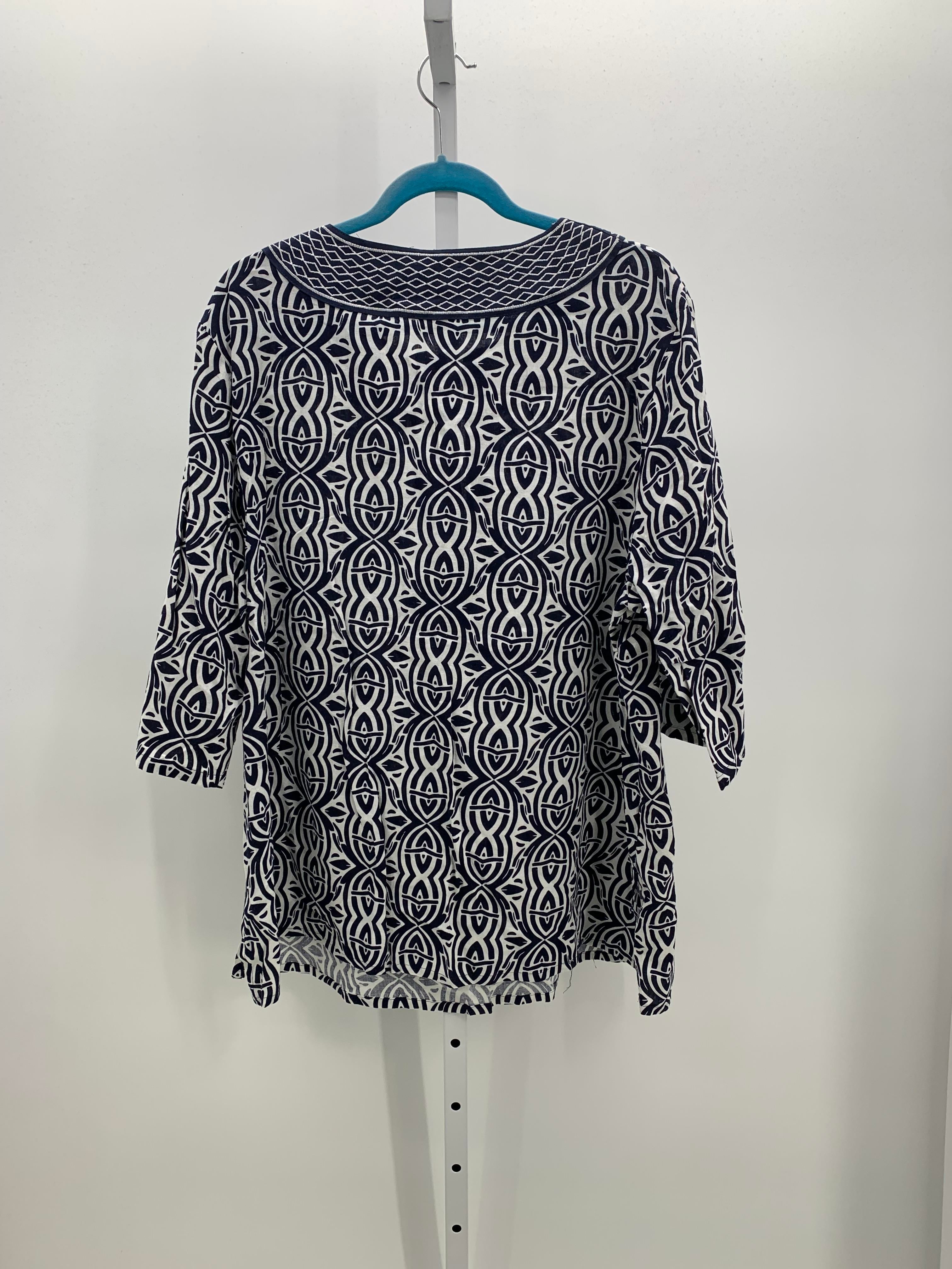 Carole Little Size 2X Womens 3/4 Sleeve Shirt