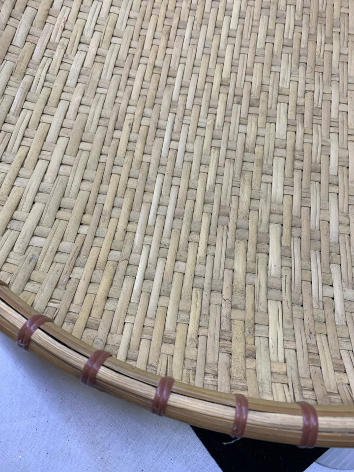 LARGE BLONDE WOVEN WALL HANGING.