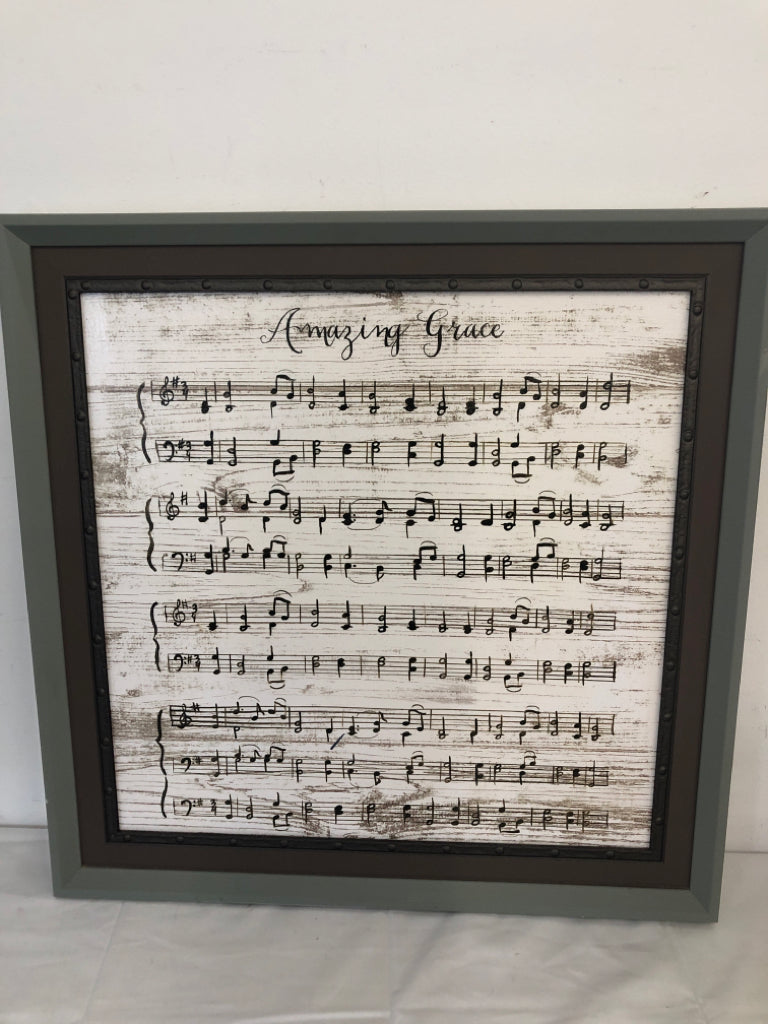 AMAZING GRACE MUSIC SHEET WALL HANGING.