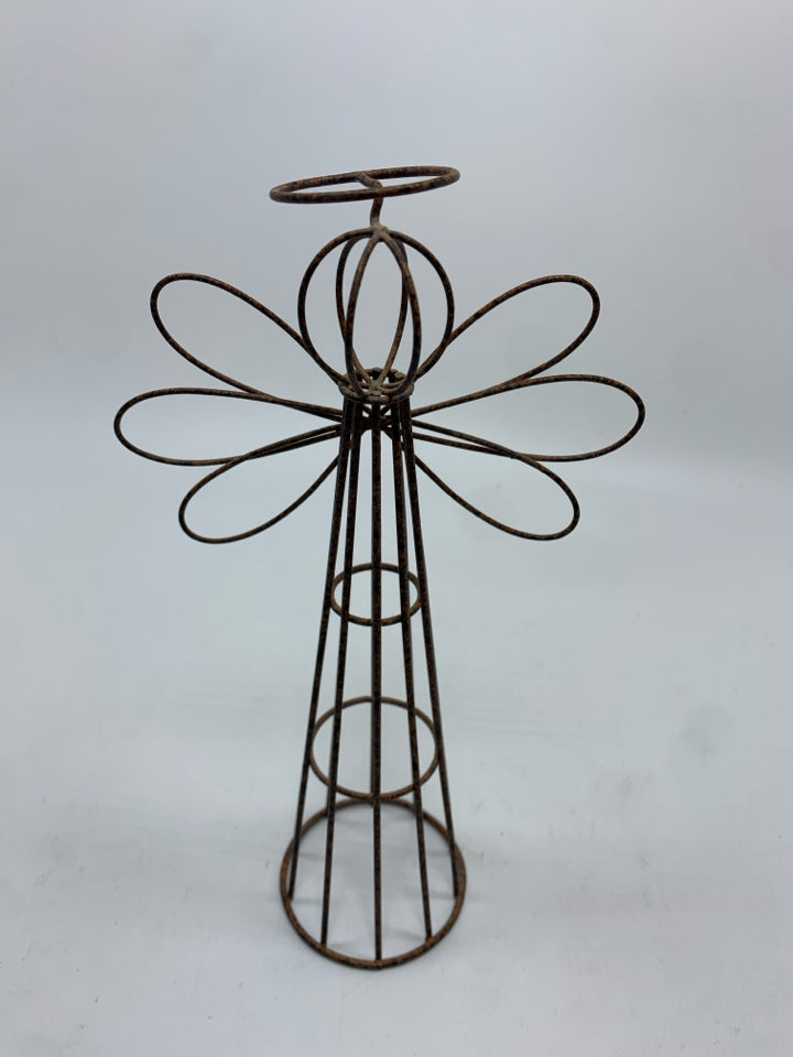 BROWN WIRE ANGEL SHELF DECOR.