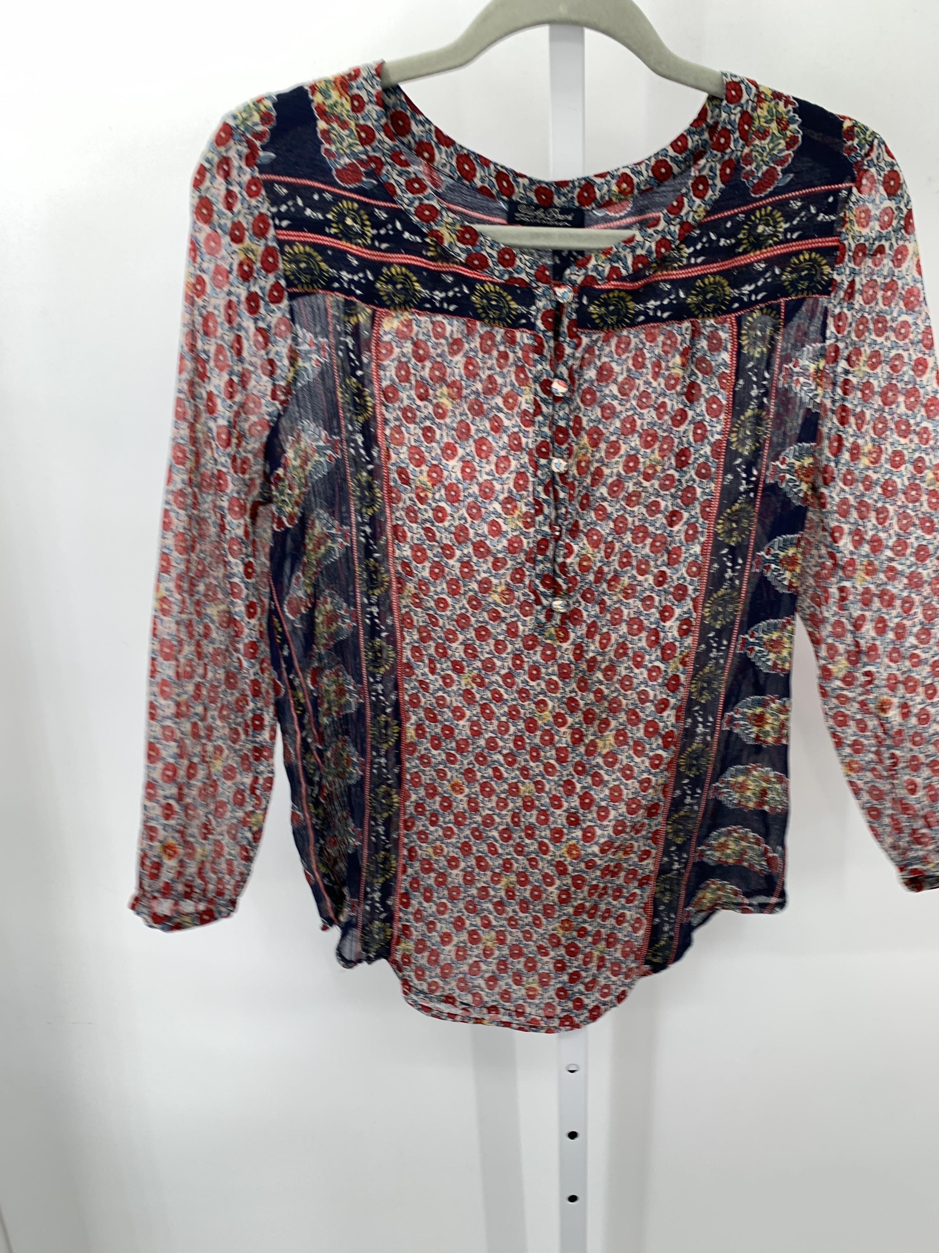 Lucky Brand Size Medium Misses 3/4 Sleeve Shirt